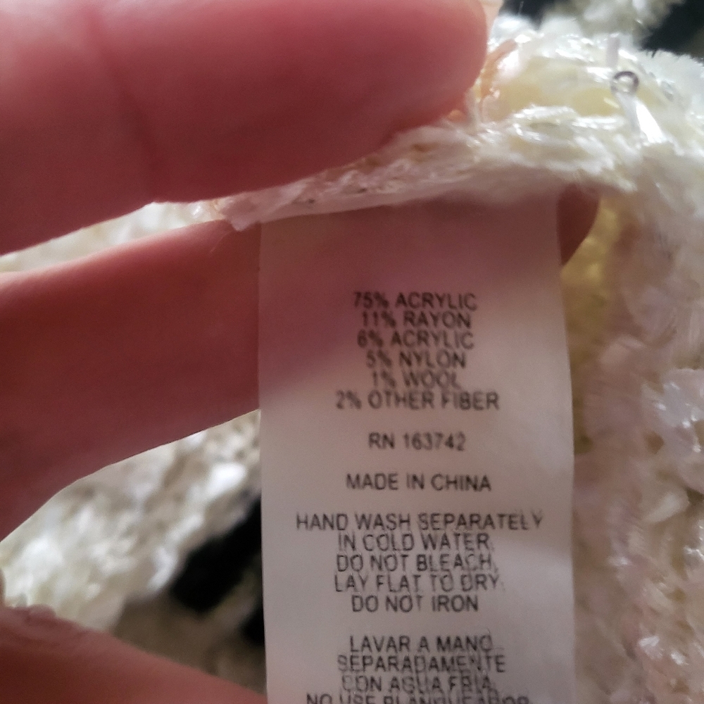 Vintage White Black Knit Sweater S - Picture 10 of 10